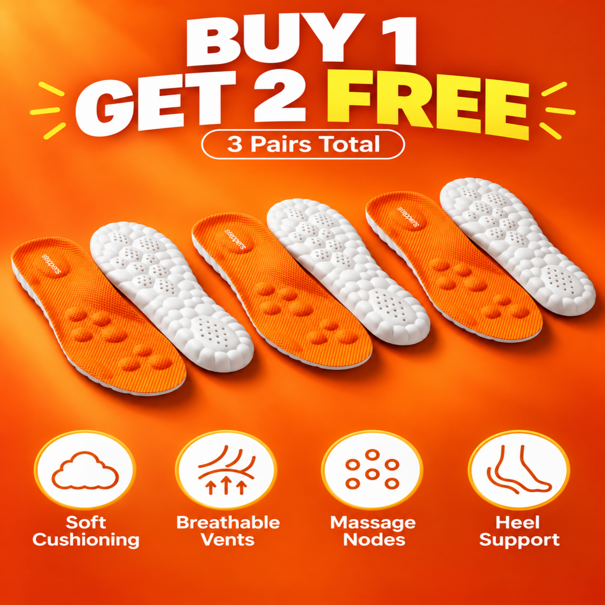 SteppX 4D Cloud — Healthy Sport Barefoot Insolesˢˣ