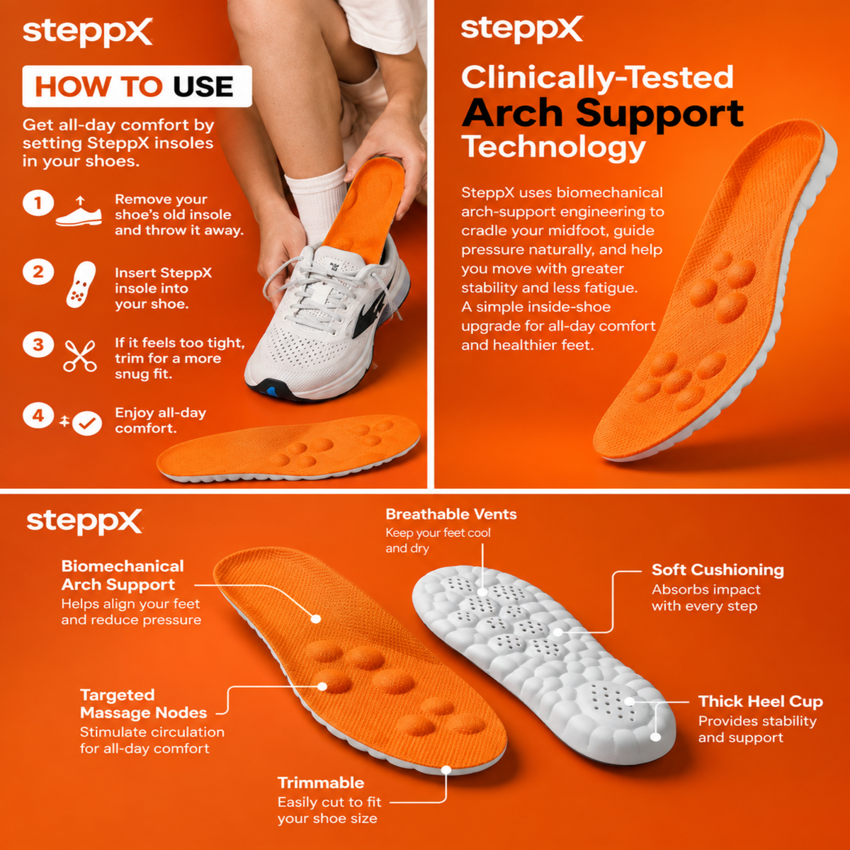 SteppX 4D Cloud — Healthy Sport Barefoot Insolesˢˣ