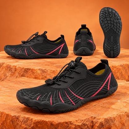 SteppX L2028 black rose red multiple angles on orange background