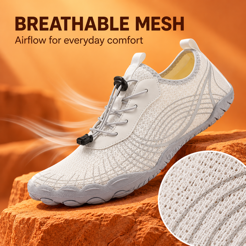 SteppX L2028 breathable mesh on orange background